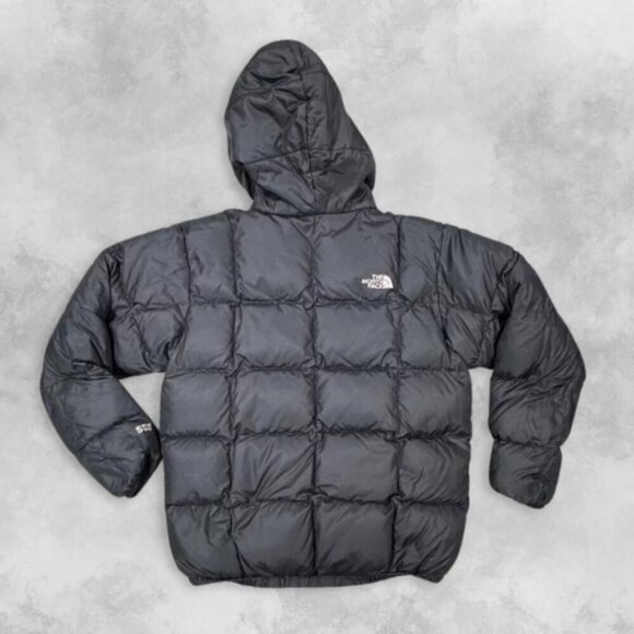 The North Face 550 Reversible Hoodie Puffer Jacket Plaid Pattern Zip Closure M S - Picture 3 of 11